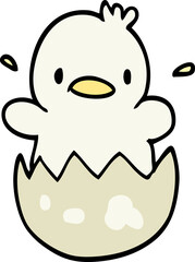 cartoon doodle baby duck