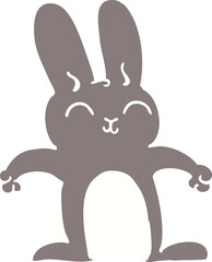cartoon doodle grey rabbit
