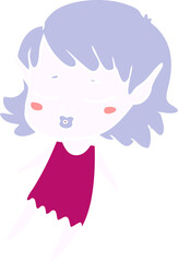 pretty flat color style cartoon elf girl flying