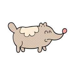 freehand drawn cartoon small fat dog