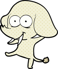 happy cartoon elephant