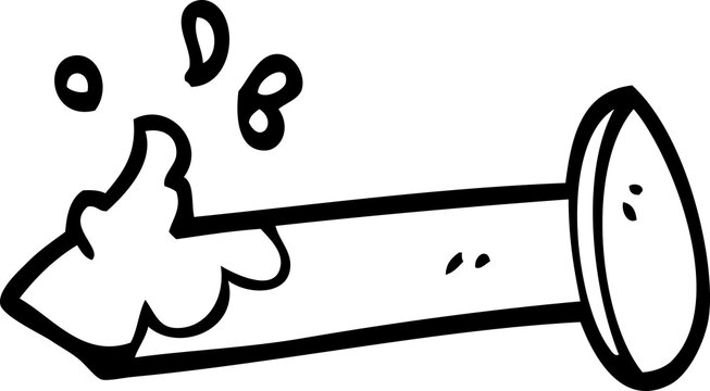 recommend clip art: line drawing cartoon bloody nail