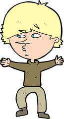 cartoon suspicious man