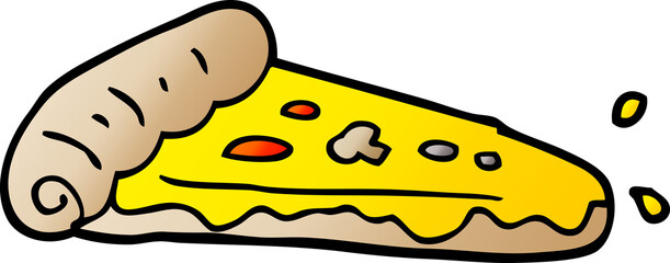 cartoon doodle pizza slice