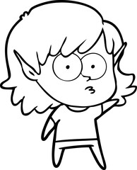 cartoon elf girl staring