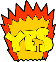 cartoon yes symbol