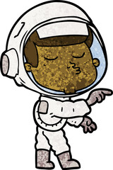 cartoon confident astronaut