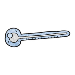 freehand textured cartoon thermometer
