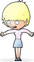 cartoon woman panicking