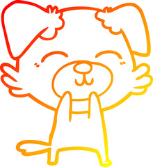 Fototapeta premium warm gradient line drawing of a cartoon dog