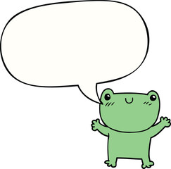 cartoon frog with speech bubble