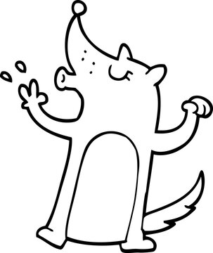 recommend clip art: line drawing cartoon howling wolf