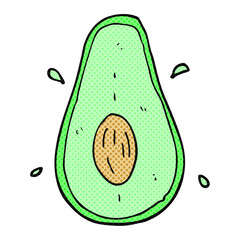 freehand drawn cartoon avocado