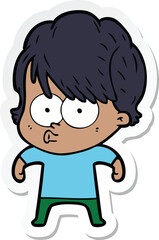 sticker of a cartoon woman