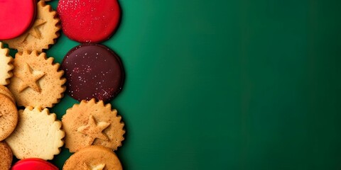 christmas decorations on colorful background