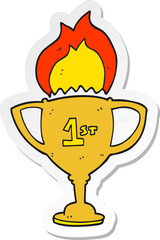 sticker of a cartoon sports trophy
