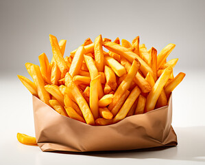 Savor the crunch, A tantalizing stock photo of golden, crispy chips, showcasing the irresistible allure of delicious fast food.