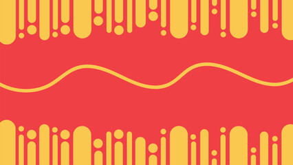 Abstarct wavy minimalist line background in red color.