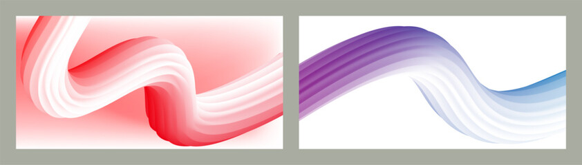 Abstract volumetric background. Cords. set of two illustrations. Toothpaste in a tube. Minimalism. Creative modern background. Cover design, wallpaper, background. eps vector.