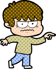 Obraz premium annoyed cartoon boy