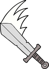 cartoon swinging sword