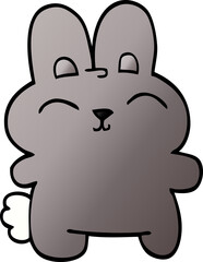 cartoon doodle grey rabbit