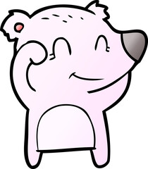 tired smiling bear cartoon