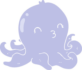 flat color style cartoon octopus