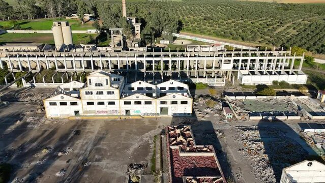 An old and abandoned cement factory now used as a airsoft arena located in Villanueva del Rio y Minas, Seville Spain