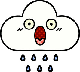 comic book style cartoon of a rain cloud