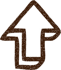 Pointing Arrow Charcoal Drawing