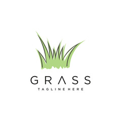 Grass logo design template vector illustration with creative idea