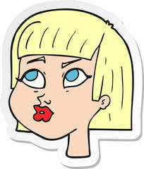 sticker of a cartoon female face