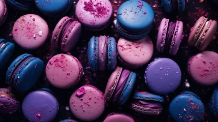 Keuken spatwand met foto dark blue macarons pattern © ALL YOU NEED