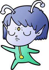 cartoon alien girl