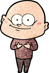 cartoon bald man staring