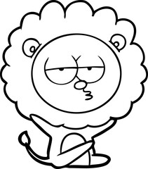 cartoon bored lion