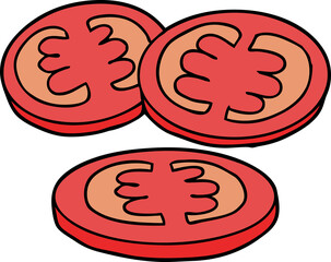 sliced tomatoes cartoon