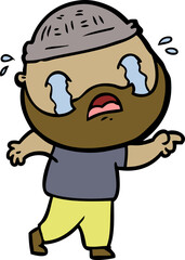 cartoon bearded man crying