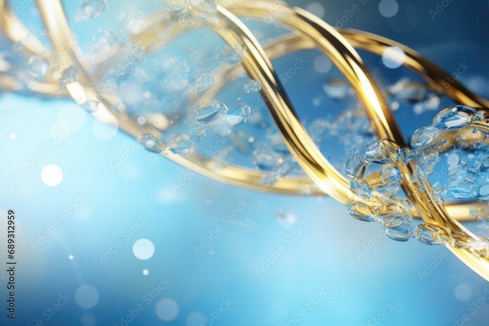Poster A close-up view of a gold and blue object. This versatile image can be used for various purposes