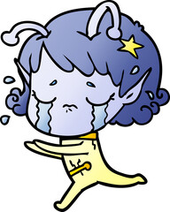 cartoon crying alien girl