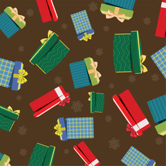 Christmas present icons Pattern background Vector