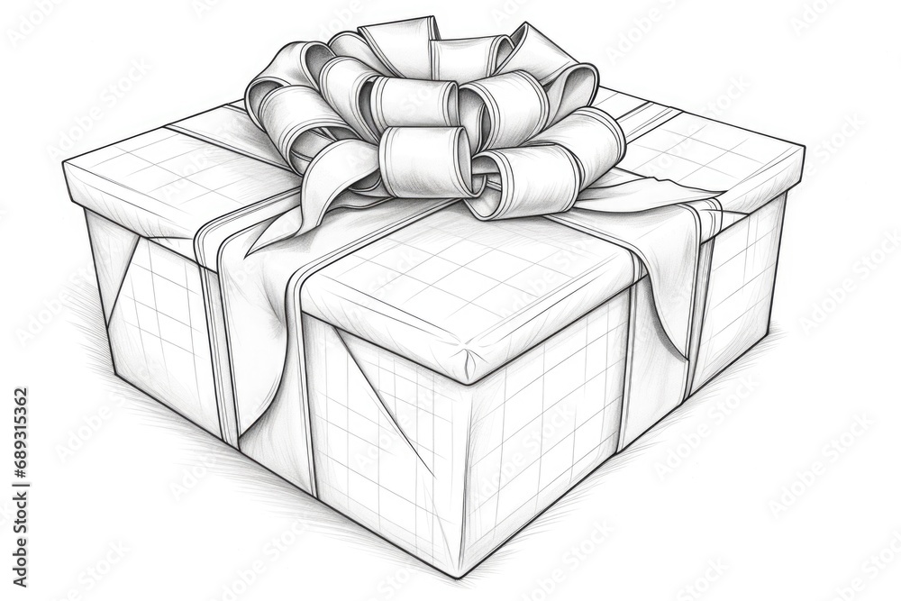 Poster a simple drawing of a gift box with a bow. can be used for various occasions and celebrations