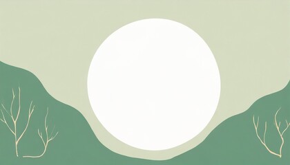 sfondo tema natura verde con cerchio bianco centrale generato con ai - obrazy, fototapety, plakaty
