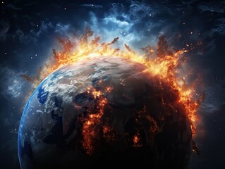 Deforestation and carbon emission causes severe global warming, the world is burning