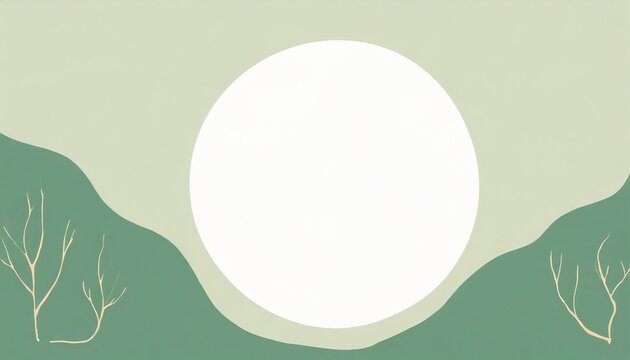 sfondo tema natura verde con cerchio bianco centrale generato con ai