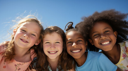 Joyful Group of Diverse Children Smiling Together