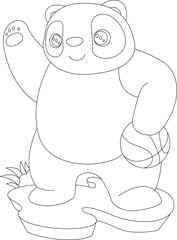 Panda Basketball player Basketball Sports Animal Vector Graphic Art Illustration