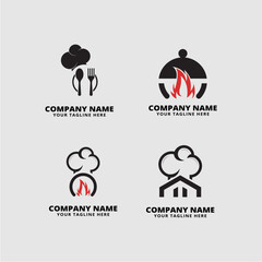 set of logo cooking vector icon