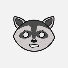 Vector illustration of a Raccoon with different emotions